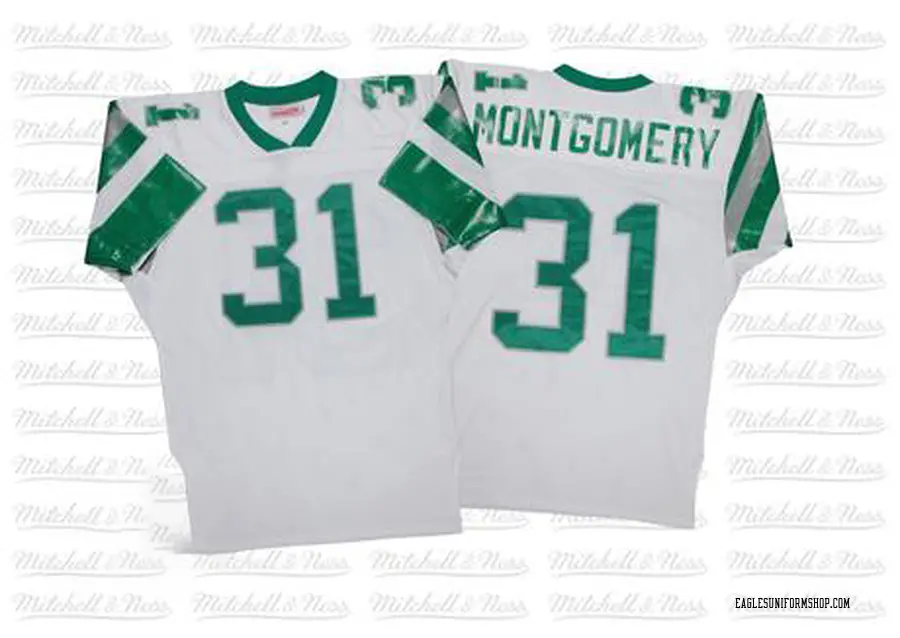 Mitchell and Ness Wilbert Montgomery Philadelphia Eagles Men's Authentic White Mitchell And Ness Throwback Jersey