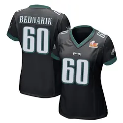 Nike Chuck Bednarik Philadelphia Eagles Women's Game Black Alternate Super Bowl LIX Jersey