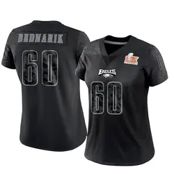 Nike Chuck Bednarik Philadelphia Eagles Women's Limited Black Reflective Super Bowl LIX Jersey