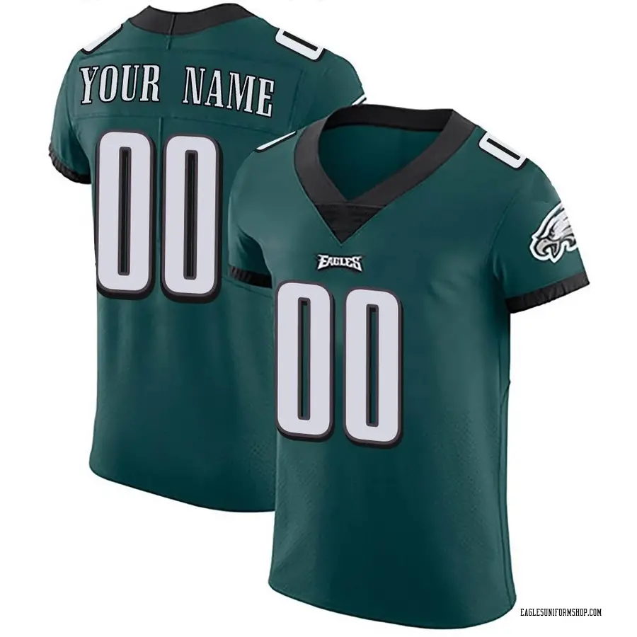 Nike Custom Philadelphia Eagles Men's Elite Green Midnight Team Color Vapor Untouchable Jersey