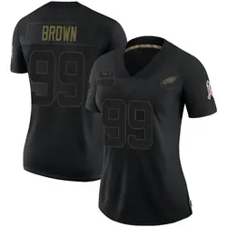 Nike Jerome Brown Philadelphia Eagles Women's Limited Black 2020 Salute To Service Jersey