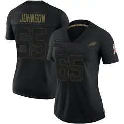 Nike Lane Johnson Philadelphia Eagles Women's Limited Black 2020 Salute To Service Jersey
