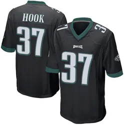 Maxen Hook Philadelphia Eagles Men's Game Black Alternate Jersey