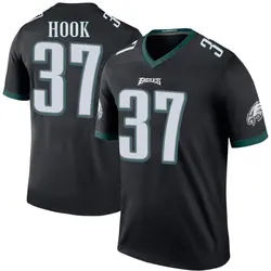 Maxen Hook Philadelphia Eagles Men's Legend Black Color Rush Jersey