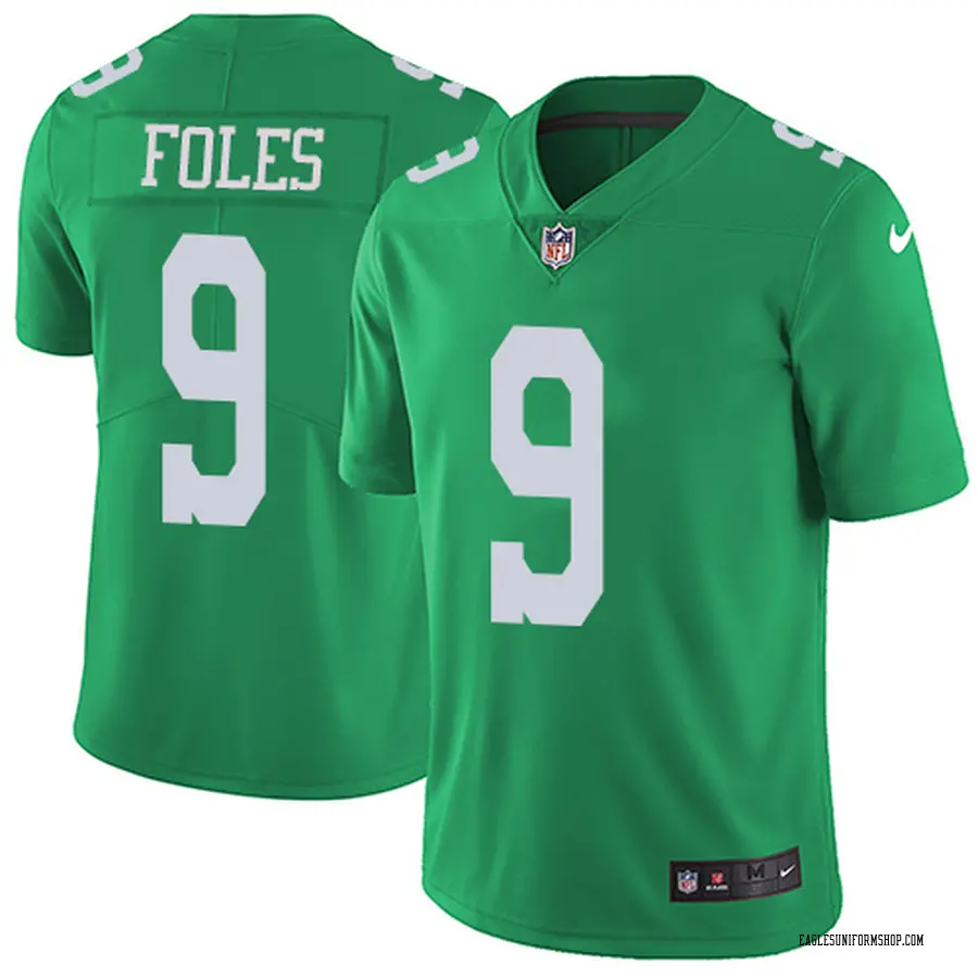 Nike Nick Foles Philadelphia Eagles Men\'s Limited Green Color Rush Jersey