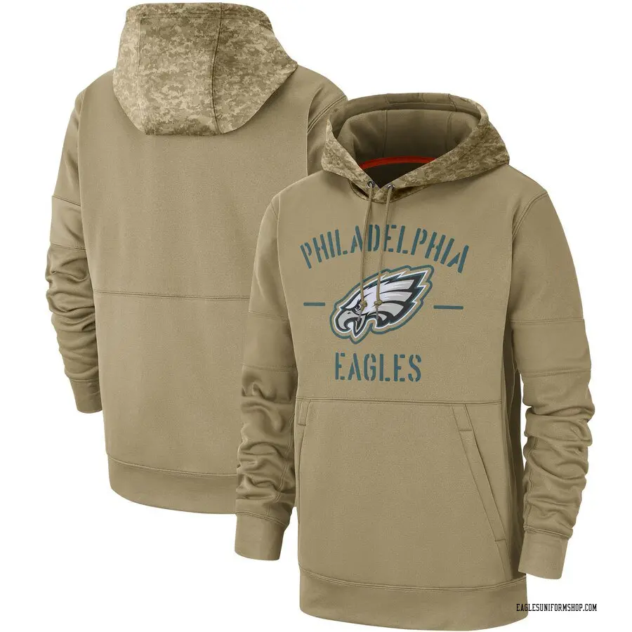 men's philadelphia eagles nike olive salute to service sideline therma performance pullover hoodie