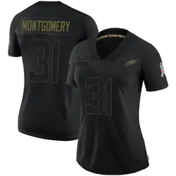 Nike Wilbert Montgomery Philadelphia Eagles Women's Limited Black 2020 Salute To Service Jersey